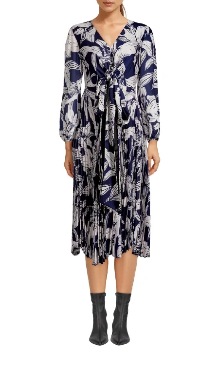 All Season Fashion Collection Camile Dress In Navy Multi