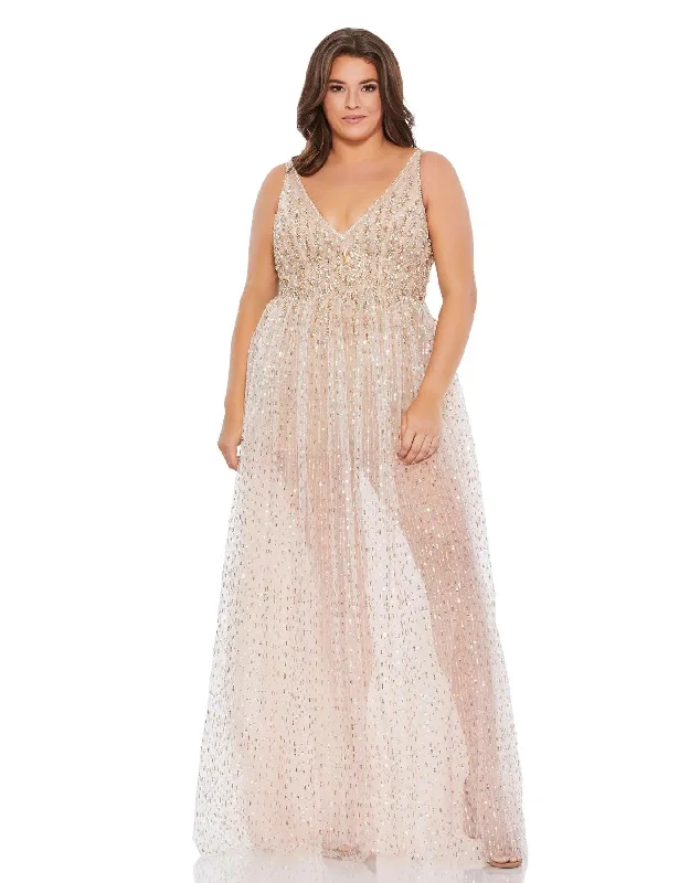 Premium Style Offers Mac Duggal 67742 Long Plus Size Prom Formal Gown