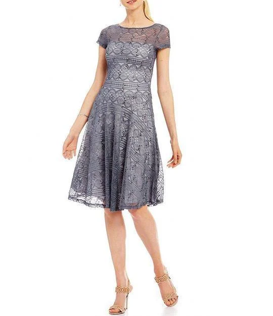 Trendy And Individual Women's Fashion Sangria Short Sleeve Embellished Flutter Mesh Dress
