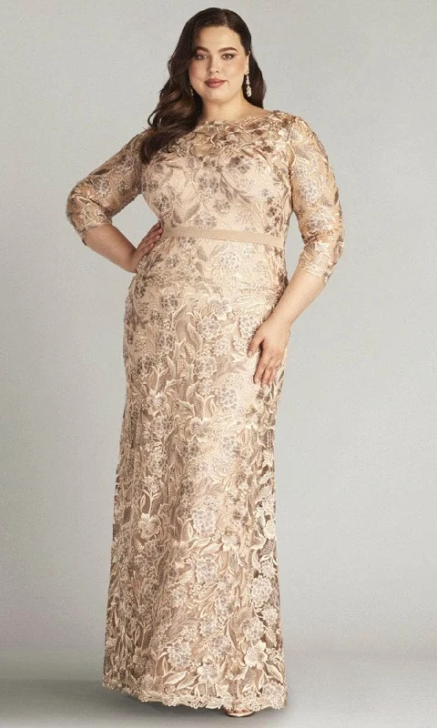 Hot Trends Tadashi Shoji CDP24130LQ - Floral Embroidered Bateau Formal Gown