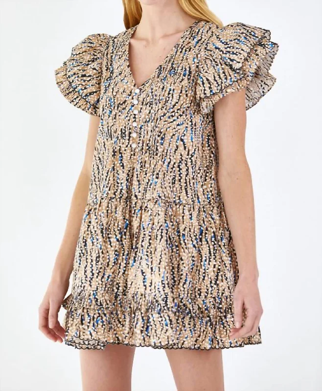 Modern Women's Fashion with Vintage Touches Virginia Dress In Snowy Animal
