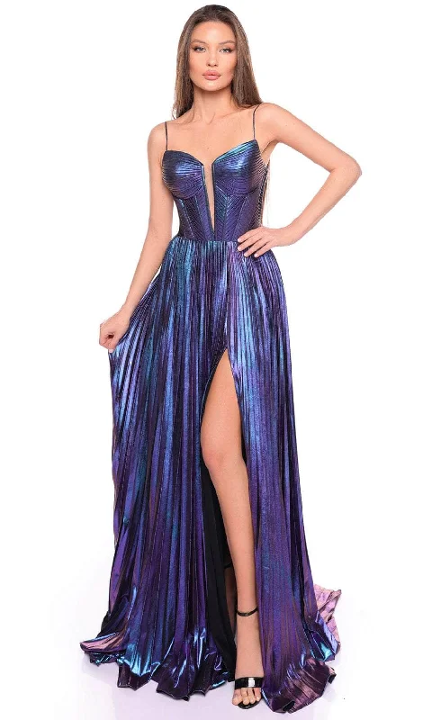 Laid-Back Fashion Offers Amarra 88098 - Plunging V-Neck Sleeveless Prom Gown