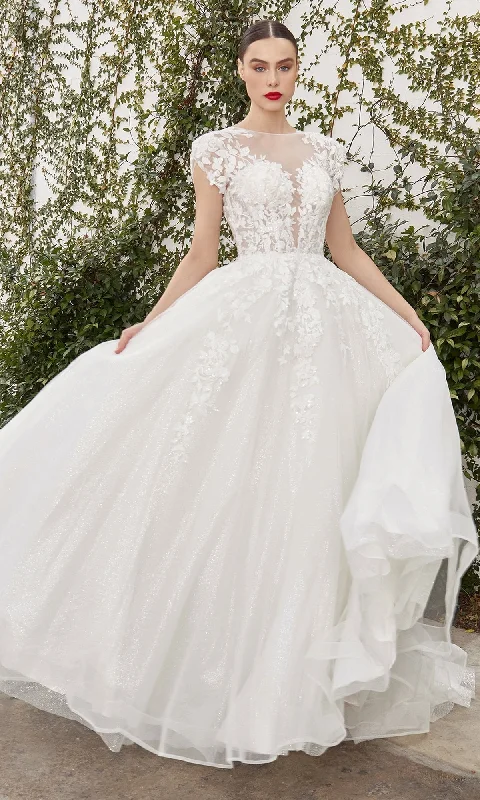 Trendy Looks On Sale Cap-Sleeve Wedding Ball Gown A1082W