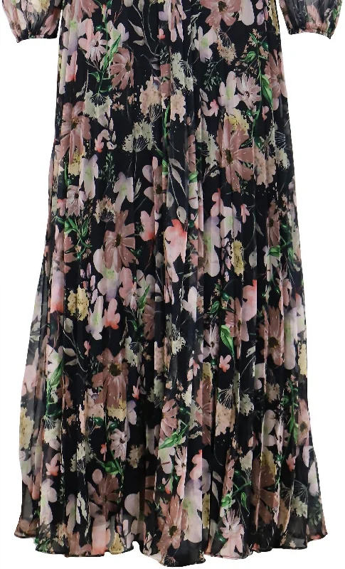 Special Offers Lissie Pleated Dress In Black Pink