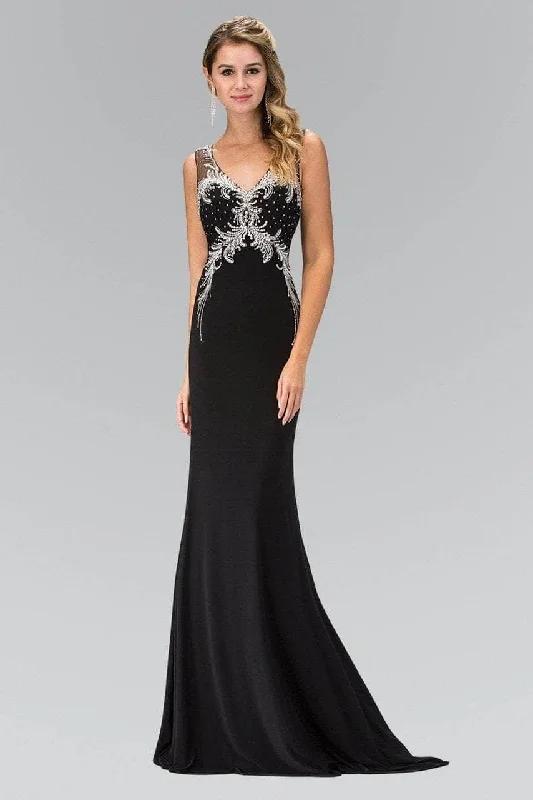 Unbeatable Prices Elizabeth K - GL1358 V-Neck Beaded Evening Gown