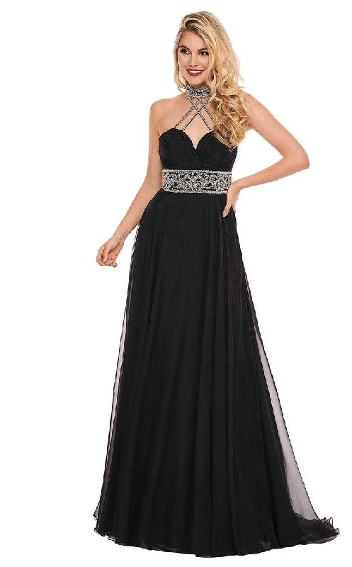 Luxury Fashion Rachel Allan Long Halter Prom Chiffon Dress 6421