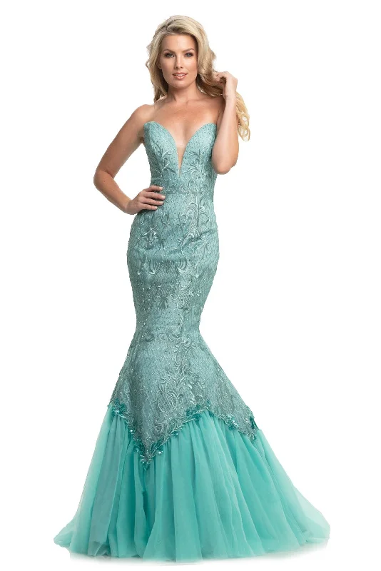 Minimalist Women’s Fashion Clothing Johnathan Kayne 9001 Embroidered Lace Mermaid Prom Dress Pageant Gown Size 4
