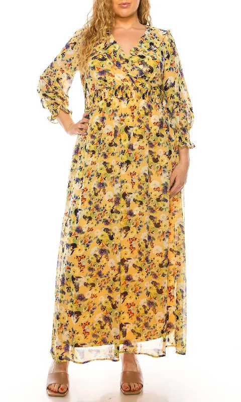 Shop Sale Items Shelby & Palmer - M563 V-Neck Floral Printed Dress