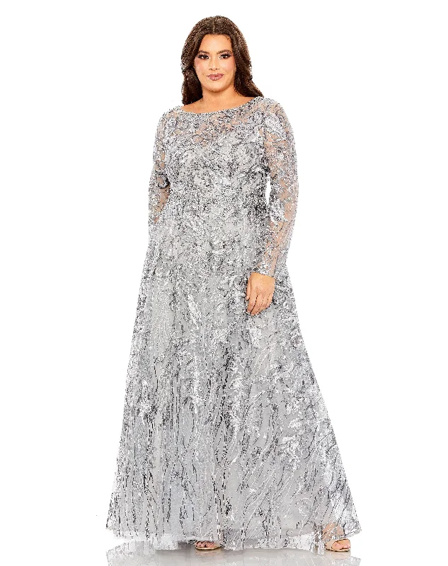 Unleash Your Fashion Mac Duggal 20468 Fabulouss Plus Size Long Sleeve Dress