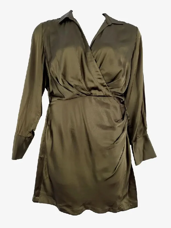 Limited Stock, Big Discounts Witchery Khaki Jungle Wrap Mini Dress Size 12