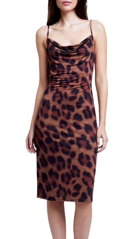Eclectic Style Wardrobe Tami Dress In Spice/black Spotted Panther