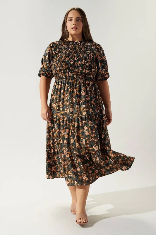 Comfortable Casual Women’s Clothing Sugarlips Zana Floral Curvy Midi