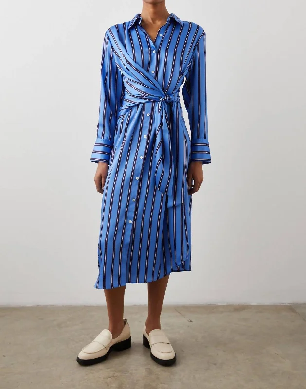 Seasonal Trends Lacey Dress In Primrose Stripe