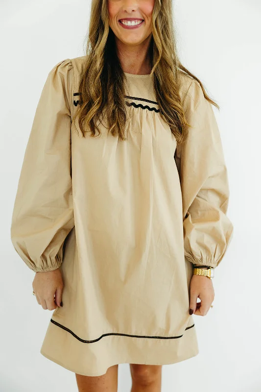 Unleash Your Trendy Side Debbie Mini Dress - Taupe