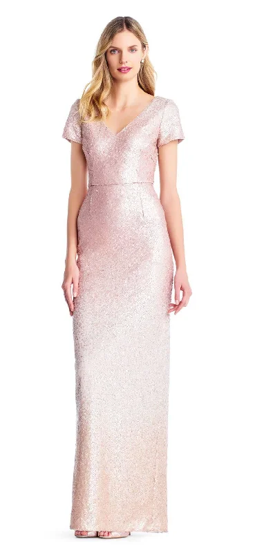 Online Clothing Stores Adrianna Papell AP1E203460 Long Formal Short Sleeve Dress