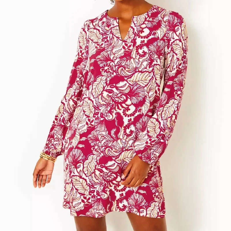 Big Discounts Olivine Dress In Poinsettia Red Island Vibes