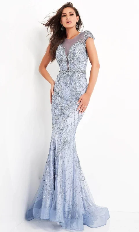 Trend Forward Threads Jovani 00883SC - Illusion Mermaid Long Gown