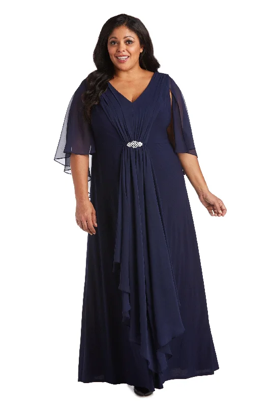 Special Offers R&M Richards 7329W Long Formal Plus Size Dress