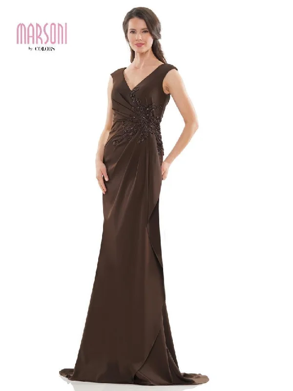 Hot Styles Dark Brown 20 Marsoni Long Mother of the Bride Beaded Dress Sale