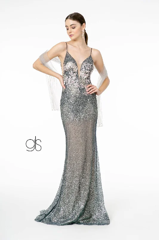 Unleash Your Trend Driven Style Formal Metalic Glitter Ombre Long Prom Dress
