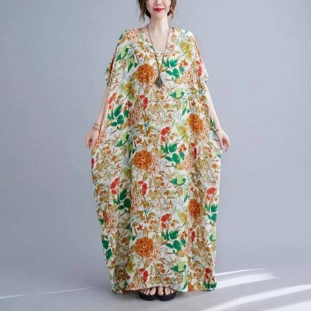 Effortless Chic for Women Giovanna Vibrant Floral Kaftan Dress