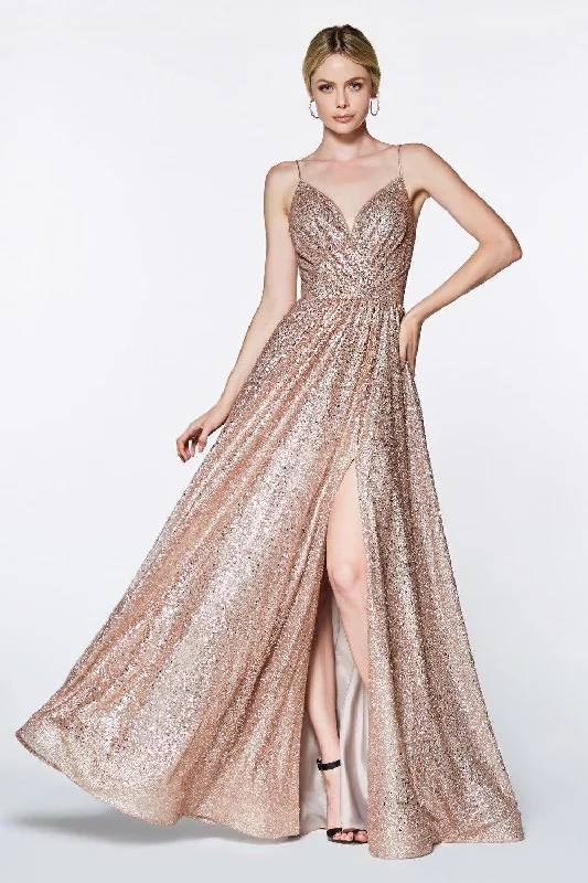 Exclusive Designer Style Deals Cinderella Divine CJ510 Prom Long Glitter Evening Dress