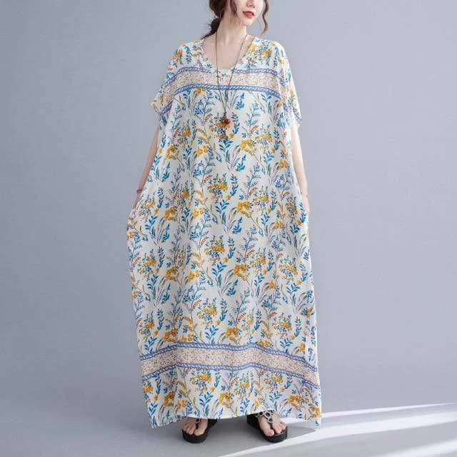 Casual Style for Busy Women Alexandria Floral Kaftan Dress
