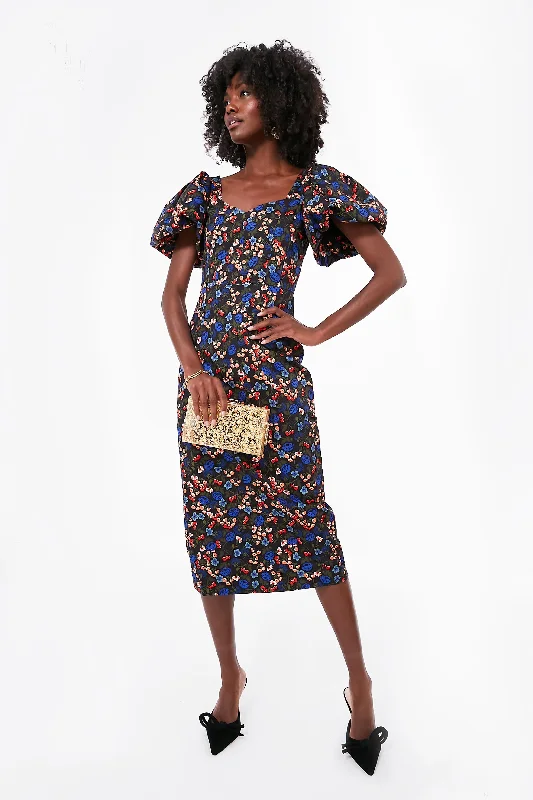 All Season Basics Discount Black Floral Colette Dress