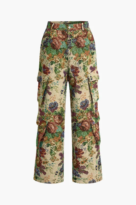 Contemporary Chic Promotions Floral Pattern Pocket Trousers