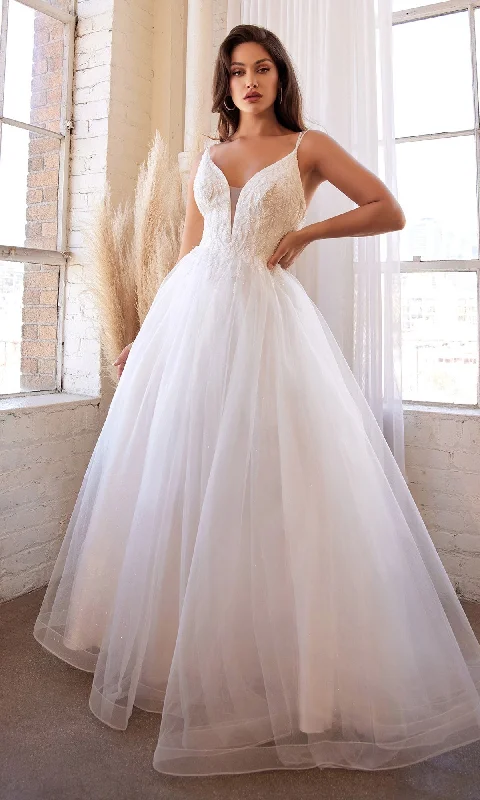 Stylish Looks Off-White Long A-Line Wedding Dress CD0154W