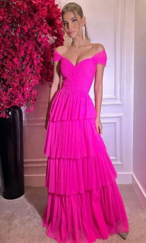 Best-Sellers Cap Sleeves Formal Dress Tiered Beach Evening Dress Wedding Sweep Train Special Occasion Dress Y5009