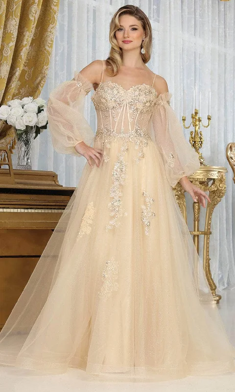 Fashion Deal May Queen RQ8073 - Sweetheart Illusion Corset Prom Gown