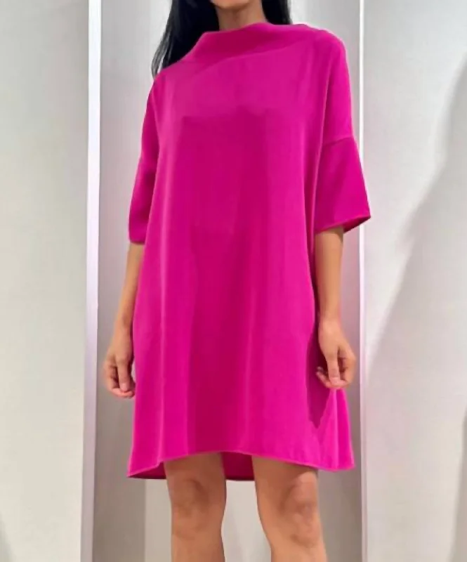 Women's Stylish Outdoor Outfit Audrey Tunic Dress In Deep Pink