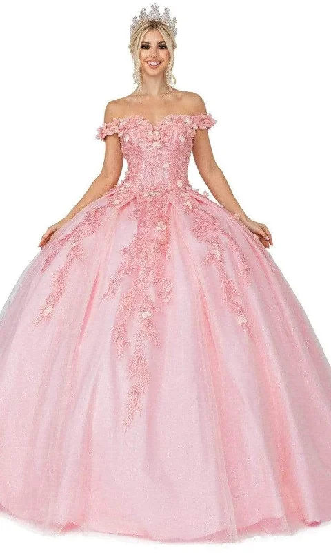 Style Without Limits Dancing Queen 1620 - Floral Appliqued Pleated Ballgown