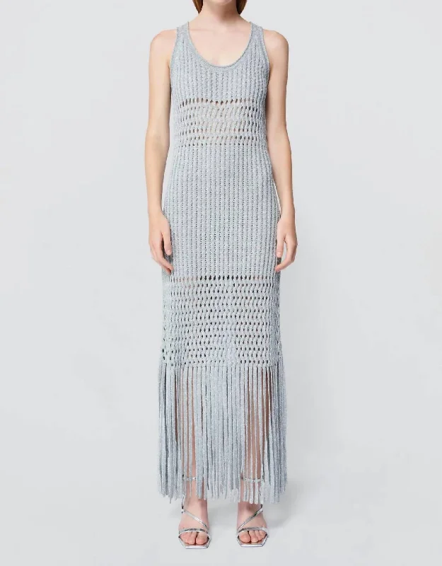 High End Designer Brands Discount Jocelyn Dress In Silver