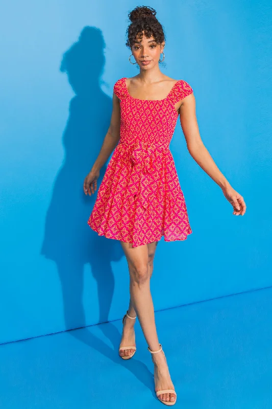 Fashion Frontiers FANCIFUL FEAT WOVEN MINI DRESS