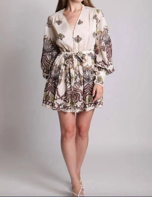 Athleisure Wear Charlotte Dress In Ivory Print