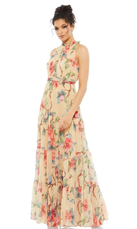 Limited Time Offers Ieena Duggal - 70203I High Neck Floral A-Line Dress