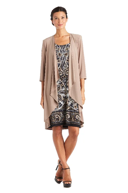 Style Revolution R&M Richards 7037 Two Piece Print Jacket Dress