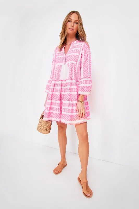 Day-To-Night Styles Pink and White Ella Mini Dress