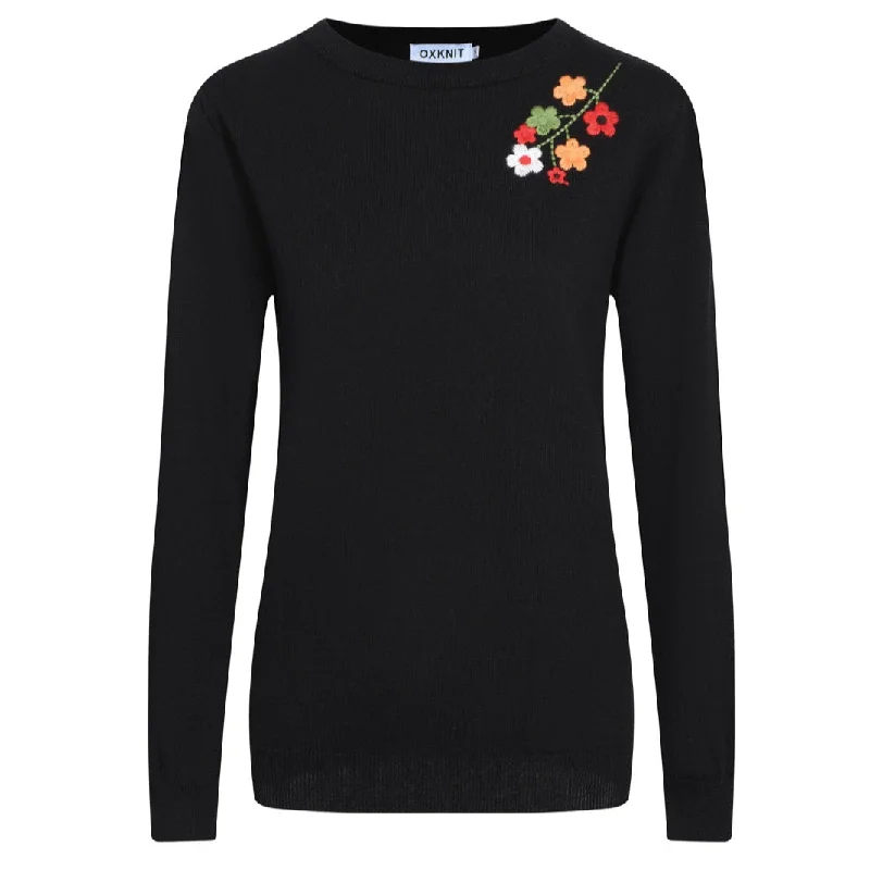 Modern Women’s Apparel Women's vintage embroidered floral sweater
