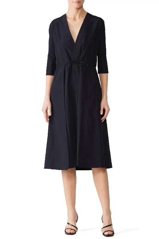 Women's Clothing Sale Online Woven Drawstring Dress In Blue