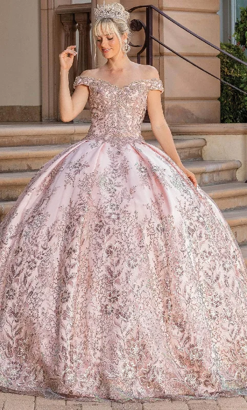 Timeless Elegance Sale Dancing Queen 1666 - Cap Sleeve Floral Beaded Ballgown