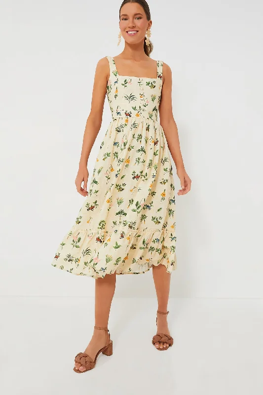 Trendy Outfits For Girls Exclusive Ivory Floral Melon Midi Dress