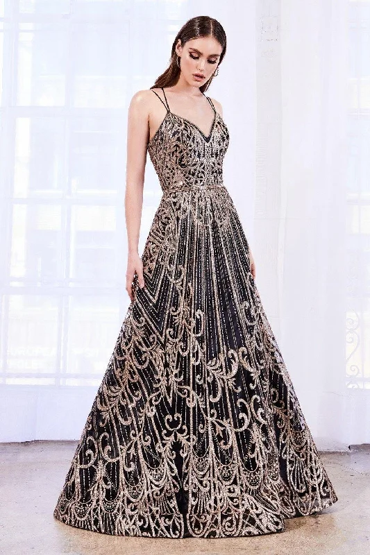 Dive Into Trendy Styles Cinderella Divine J9790 Long Prom Glitter Evening Gown