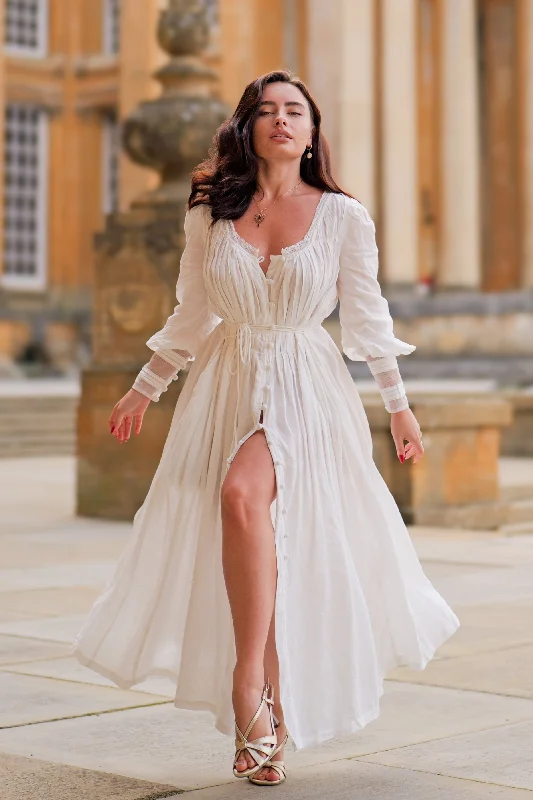 Trendy Women's Collection Josefina 19 | Dreamy Pleated Linen Gown