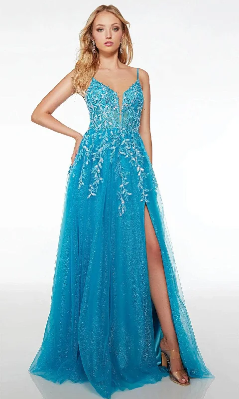 Quick Grab Deals Alyce Paris 61623 - Embroidered V-Neck Prom Gown