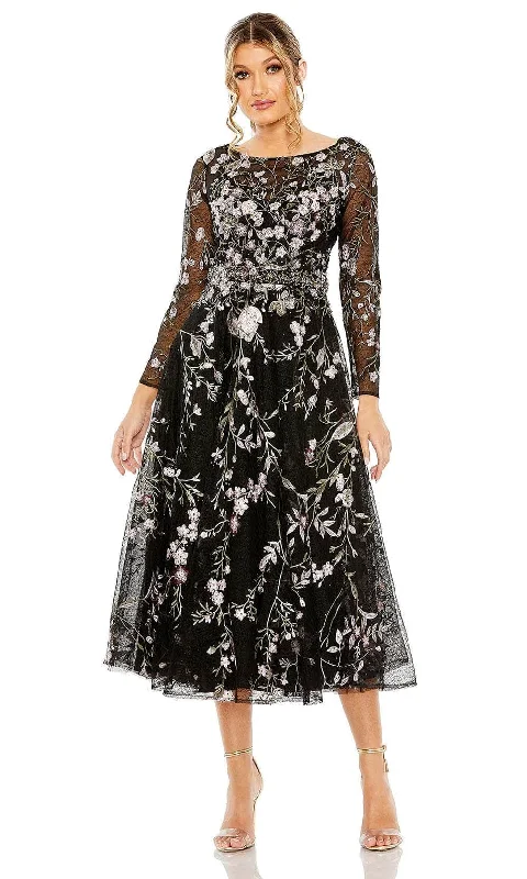 Chic & Modern Sales Mac Duggal 20476 - Bateau Floral Embroidered Evening Dress