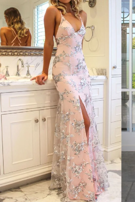 Fashion Forward Women's V-Neck Prom Dress Wedding Guest Dresses Y5979