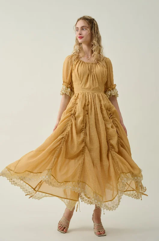 Eclectic Style Wardrobe Elowen 27 | Lace Linen dress gown ( 2 way to wear )